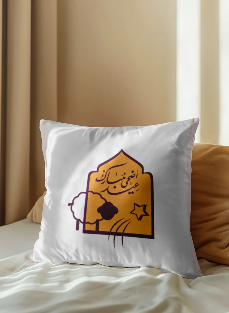 LOWHA Polyester Pillowcase Cushion Cover with Eid Adha Mubarak Design